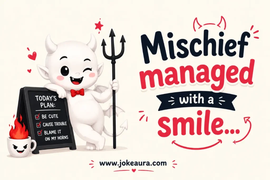  Funny Devil Puns;Mischief managed with a smile.
