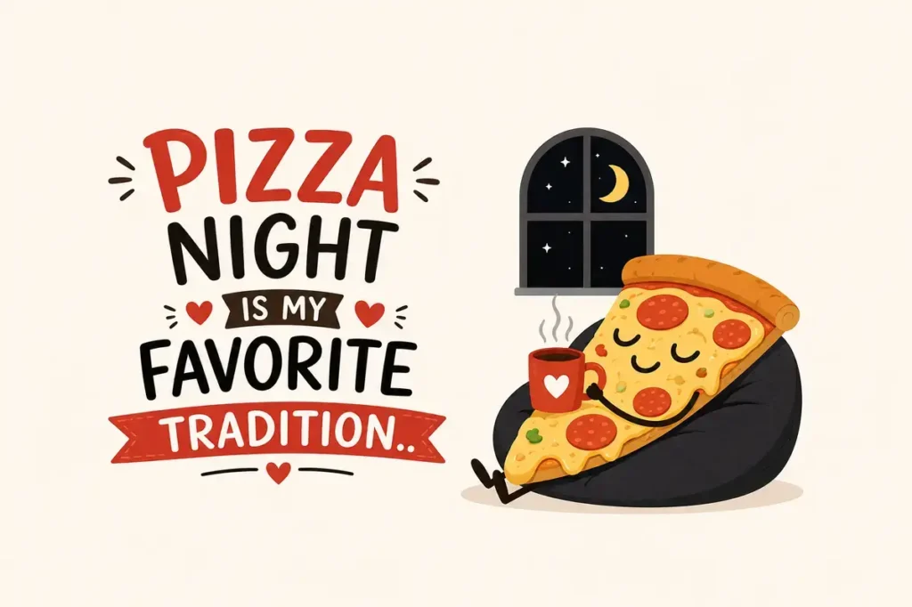 Pizza night is my favorite tradition.