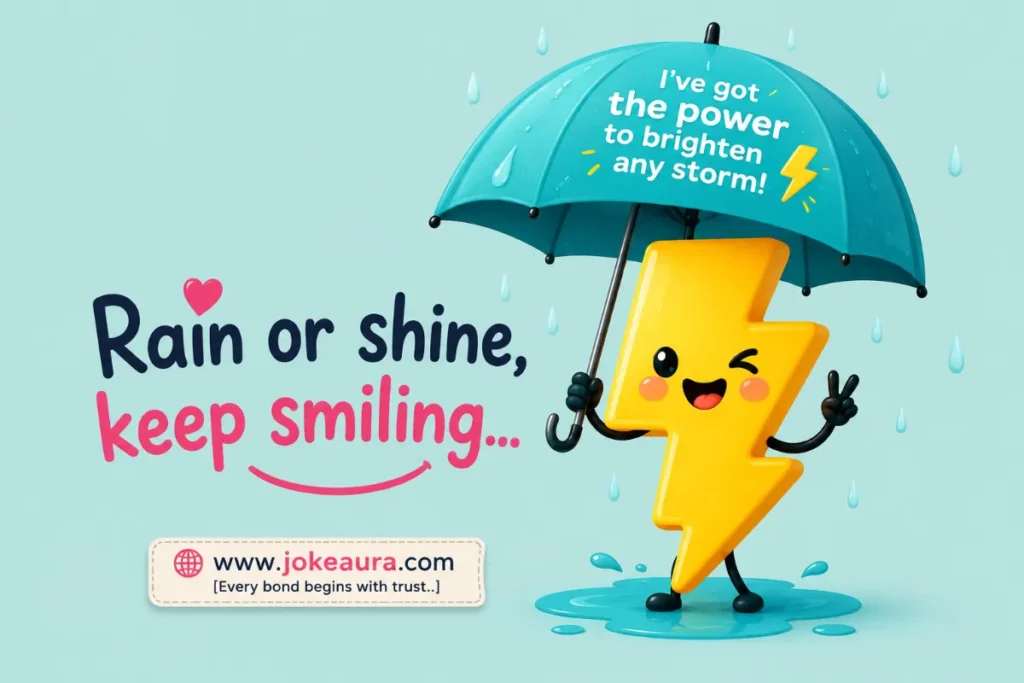 Rain or shine, keep smiling.