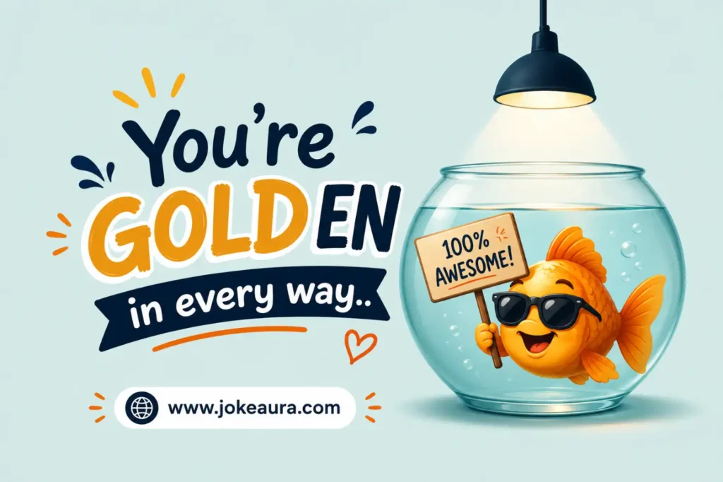  funny fish puns;You're gold en in every way.