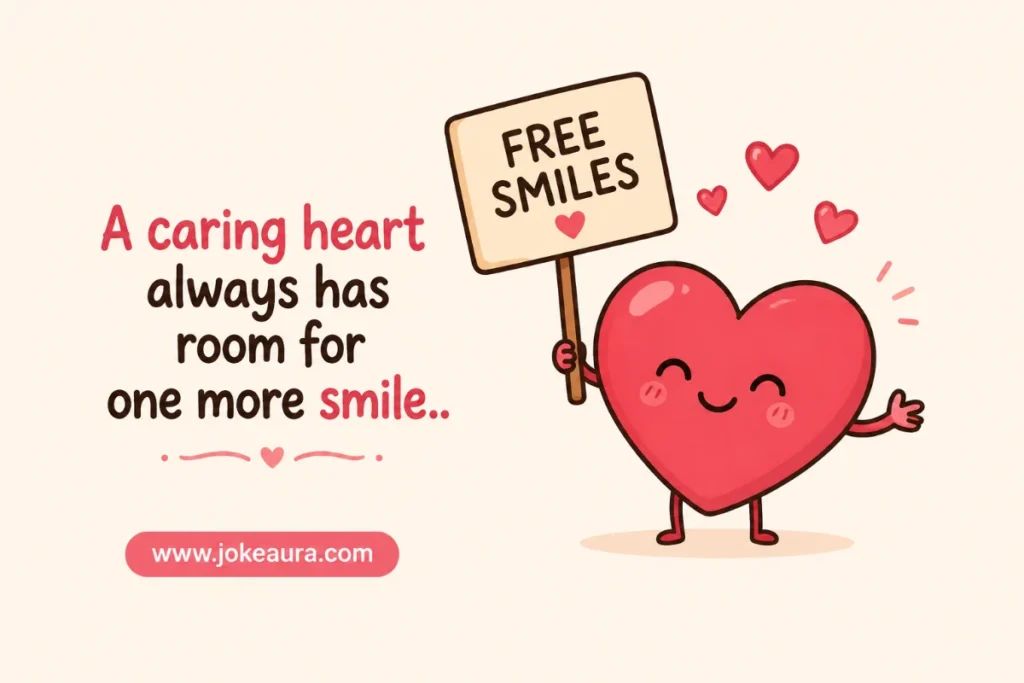 A caring heart always has room for one more smile.
