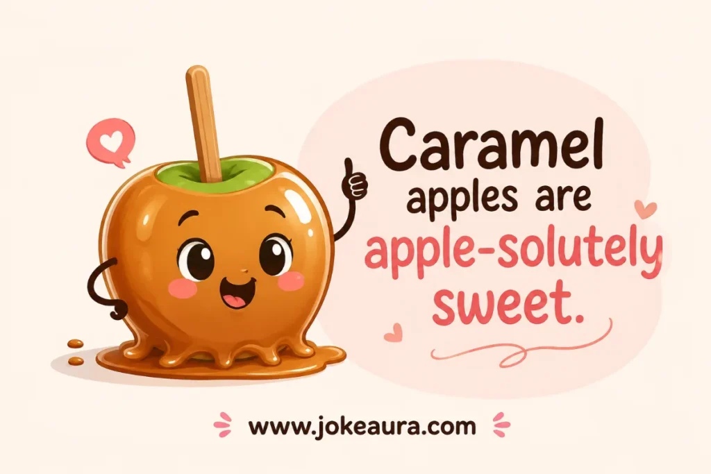 Caramel apples are apple-solutely sweet.