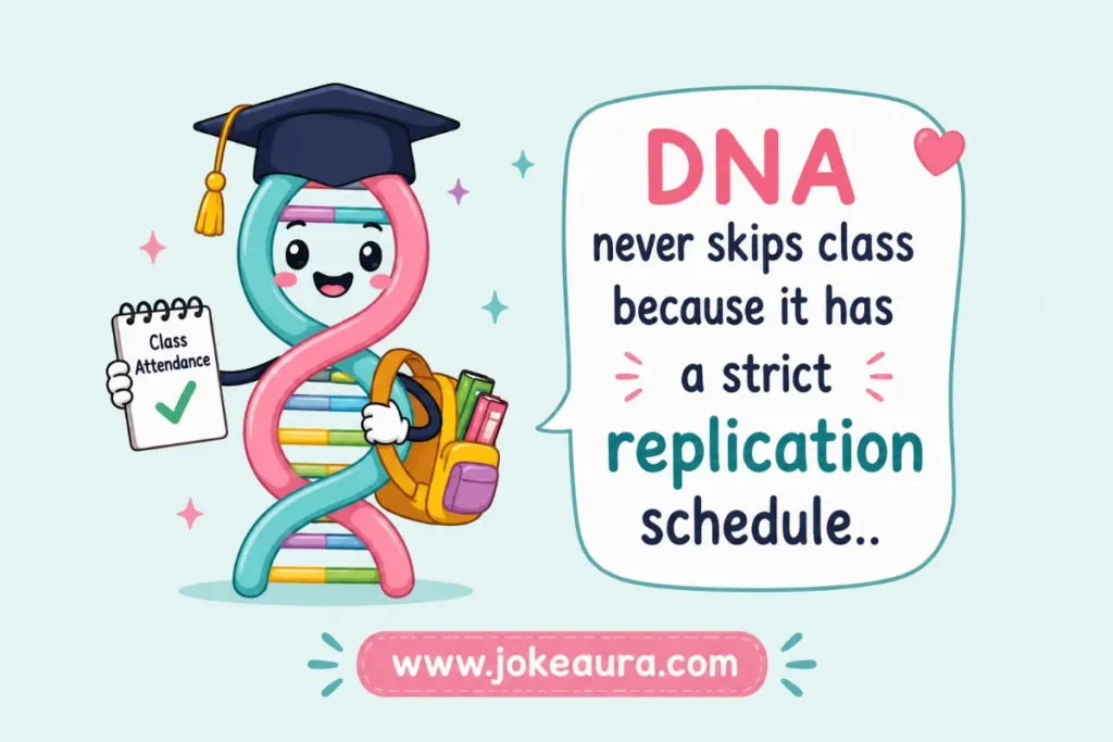 DNA never skips class because it has a strict replication schedule.