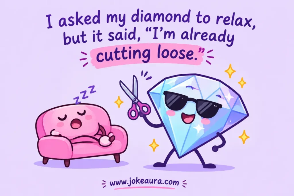 I asked my diamond to relax, but it said, “I’m already cutting loose.”