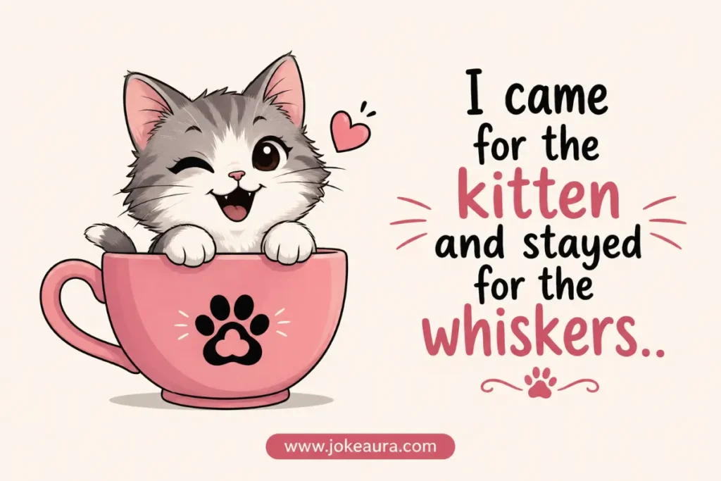 I came for the kitten and stayed for the whiskers.