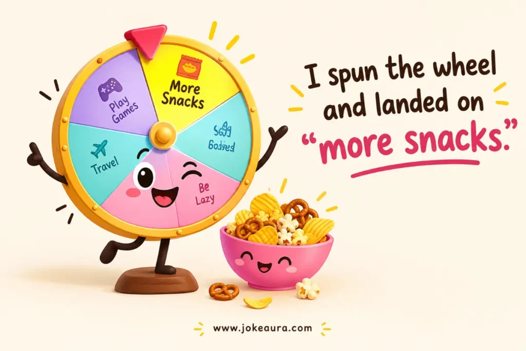 I spun the wheel and landed on “more snacks.”