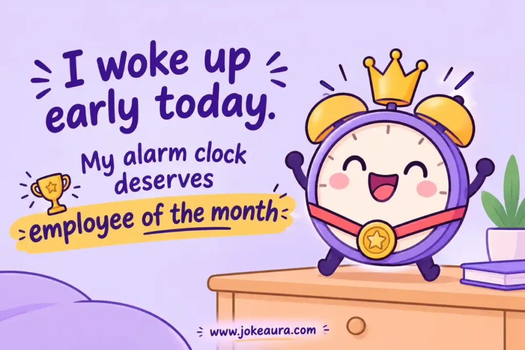 I woke up early today. My alarm clock deserves employee of the month.