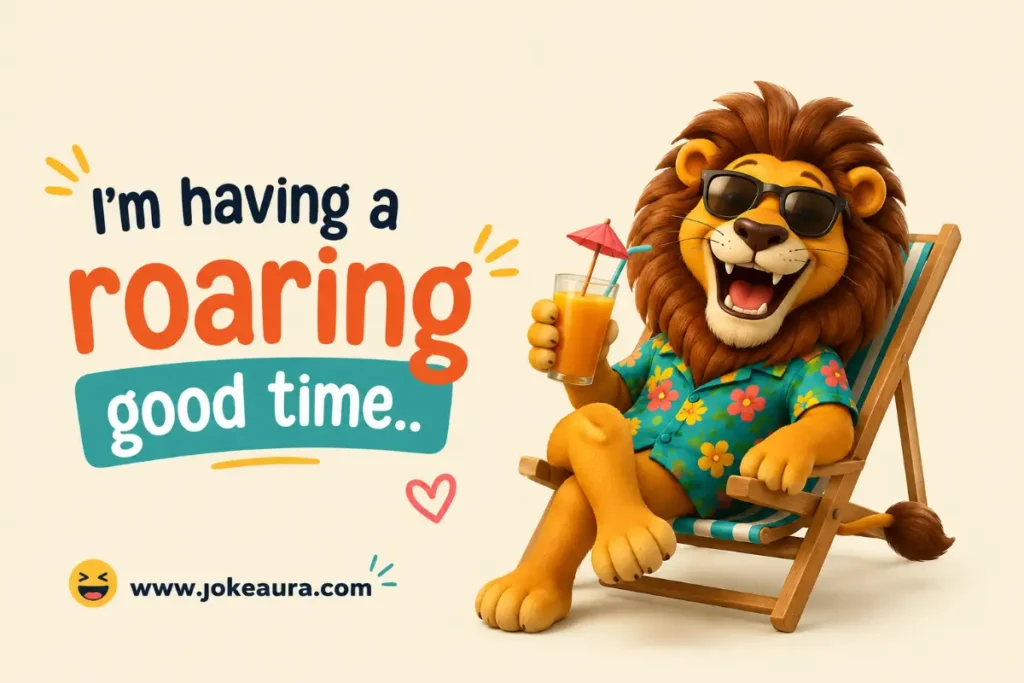 I'm having a roaring good time.