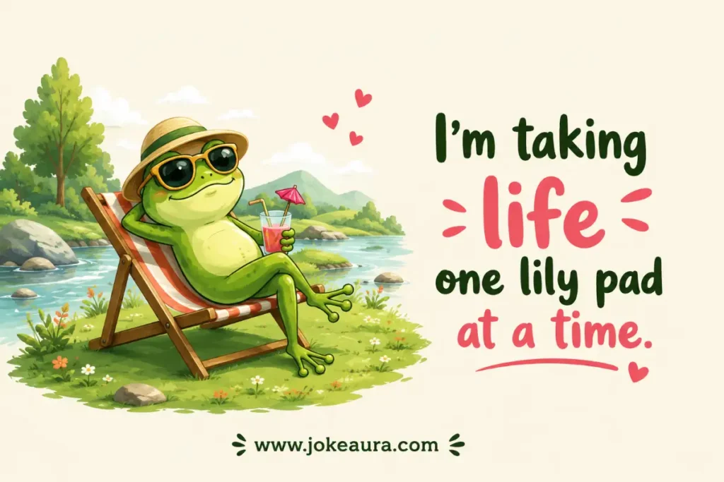 I'm taking life one lily pad at a time.