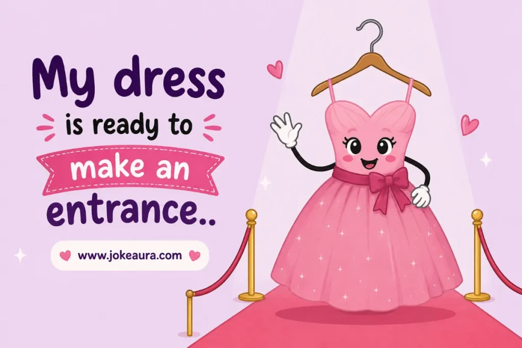 My dress is ready to make an entrance.