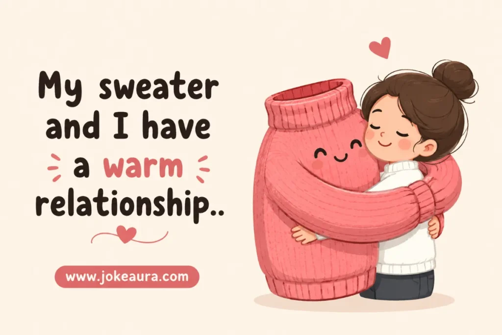 My sweater and I have a warm relationship.