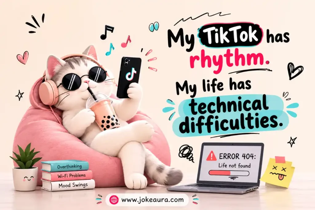 My TikTok has rhythm. My life has technical difficulties.