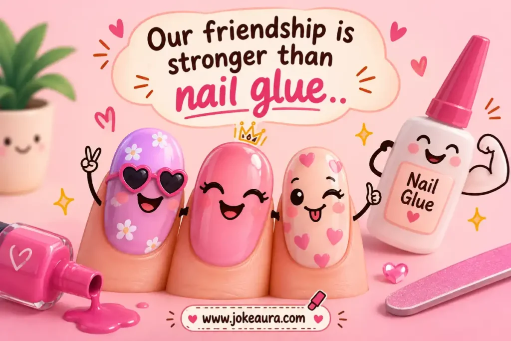 Our friendship is stronger than nail glue.
