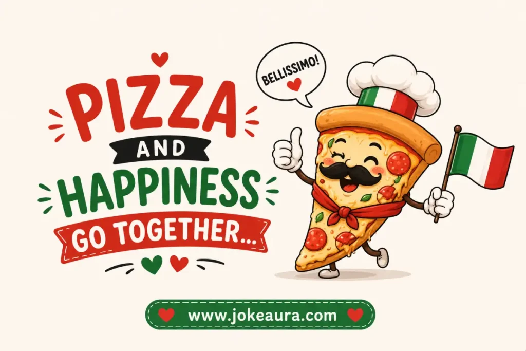 Pizza and happiness go together.