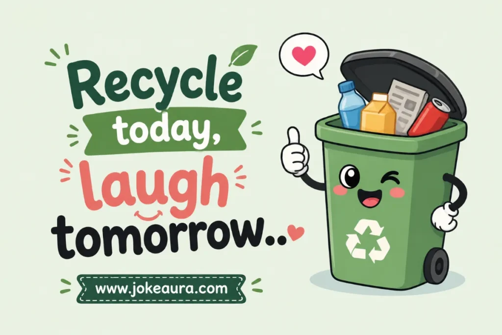 Recycle today, laugh tomorrow.
