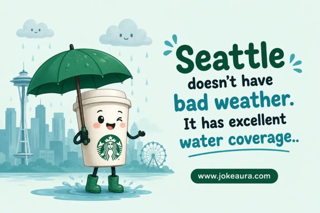 Seattle doesn’t have bad weather. It has excellent water coverage.