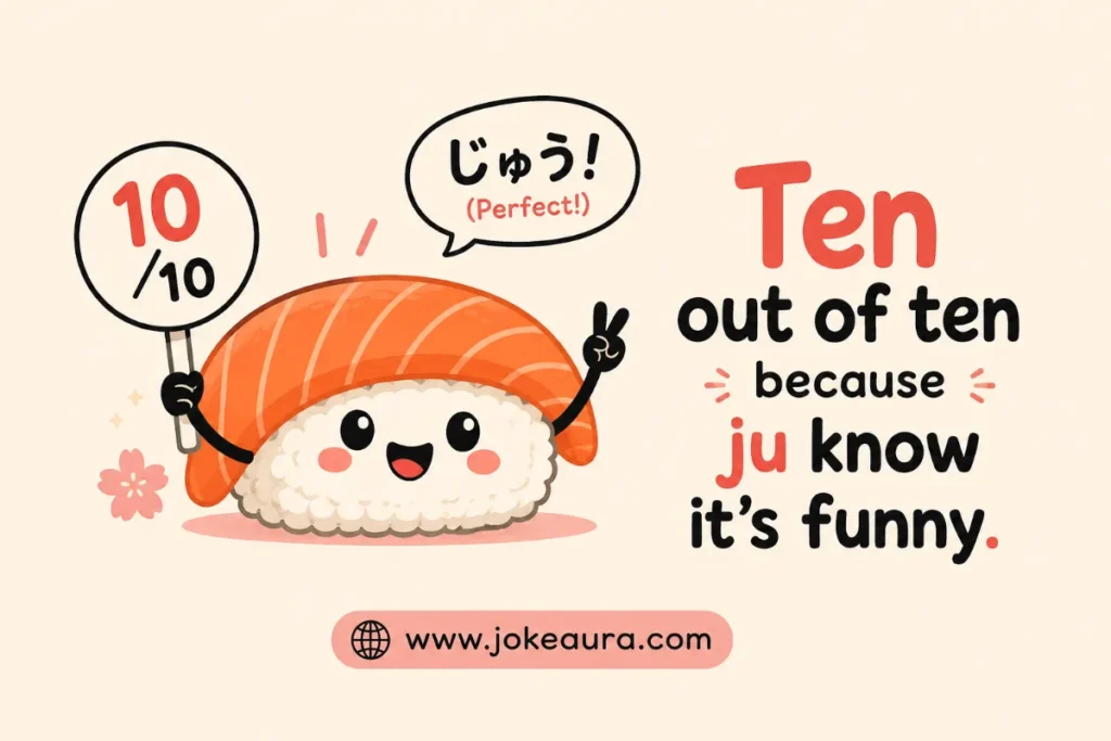 Ten out of ten because ju know it's funny.