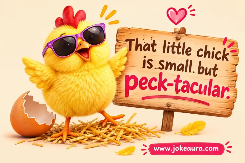 That little chick is small but peck-tacular.
