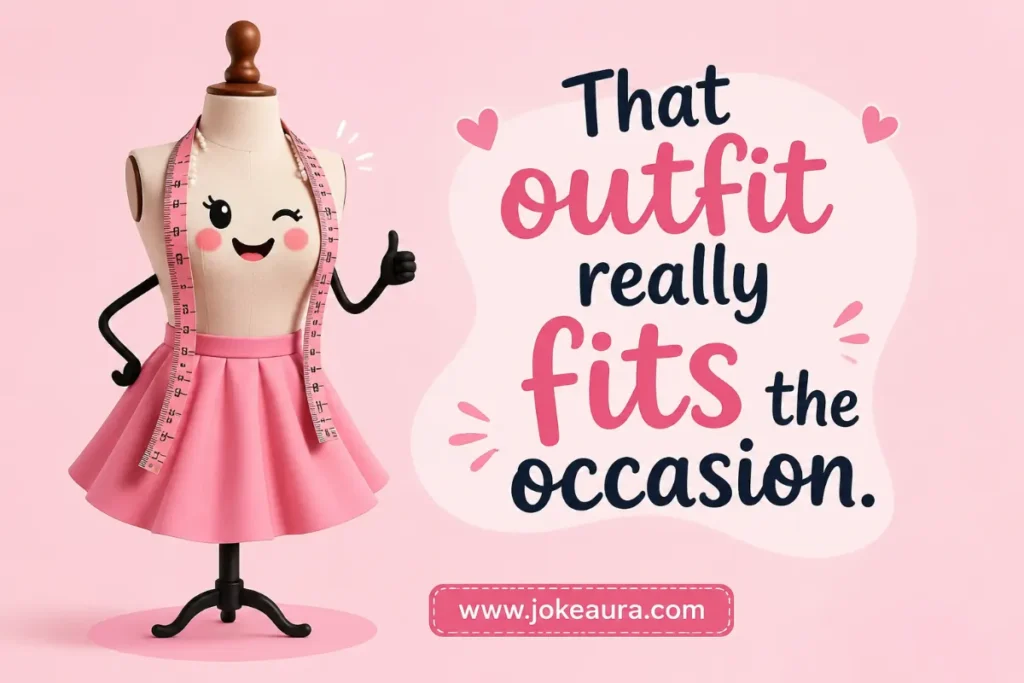 “That outfit really fits the occasion.”