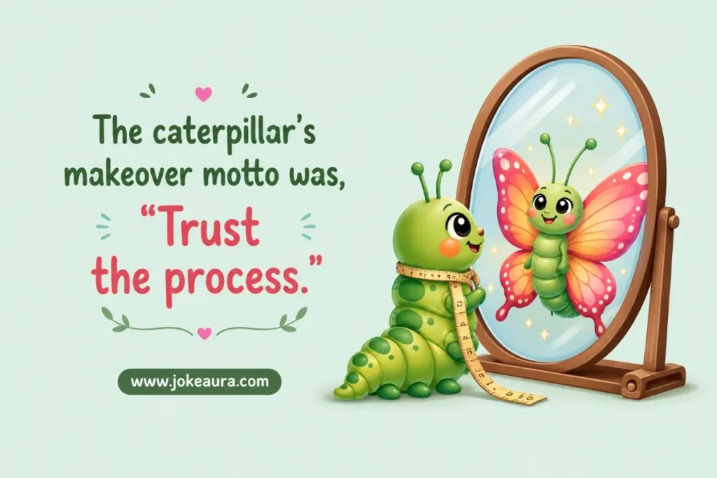 The caterpillar's makeover motto was, “Trust the process.”