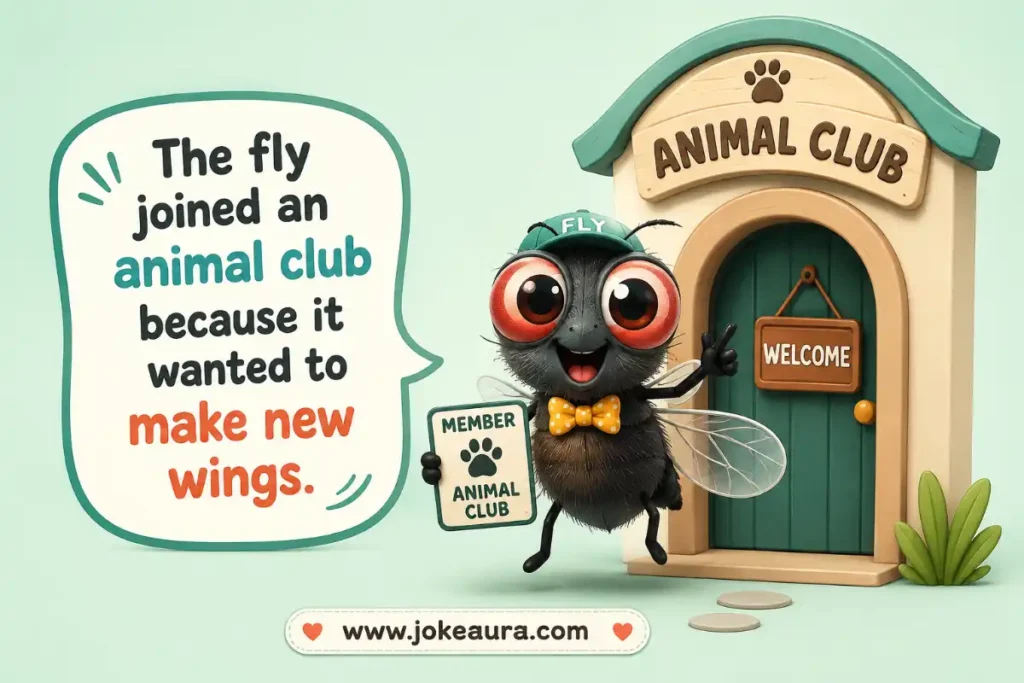 The fly joined an animal club because it wanted to make new wings.