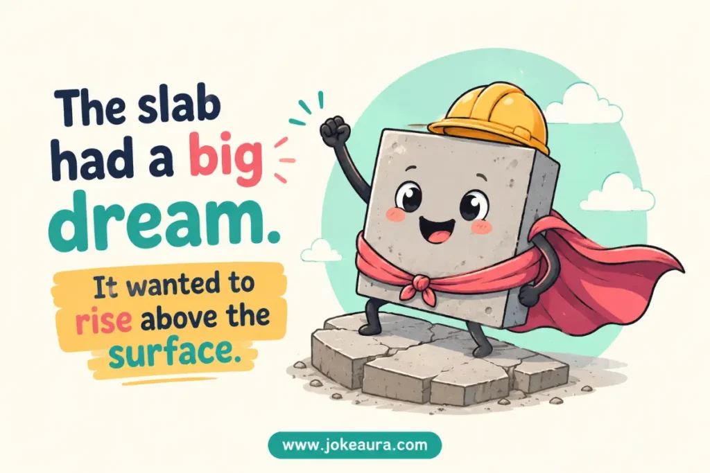 The slab had a big dream. It wanted to rise above the surface.