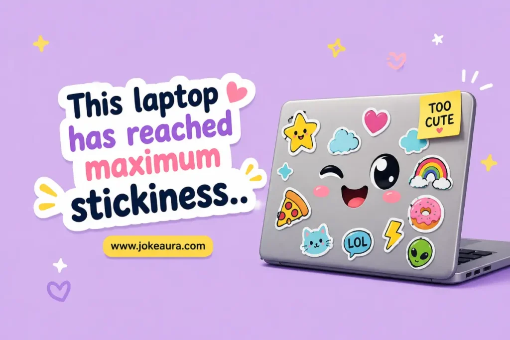 This laptop has reached maximum stickiness.