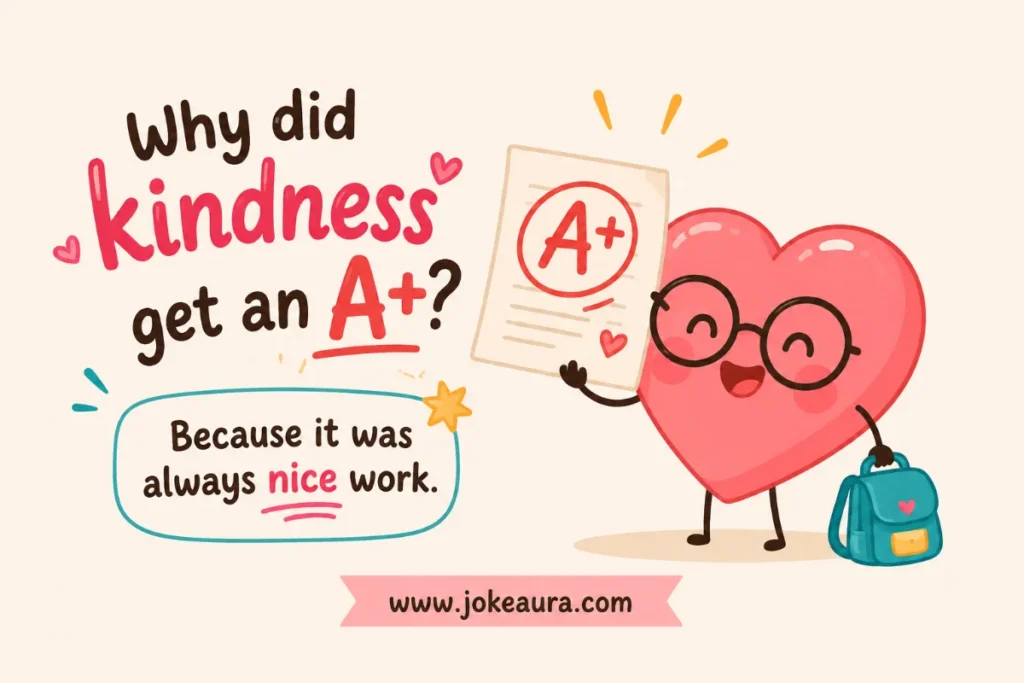 Why did kindness get an A+? Because it was always nice work.