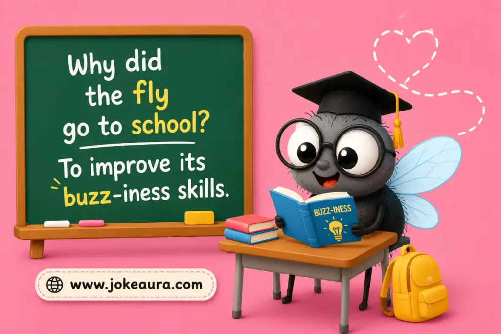 Why did the fly go to school? To improve its buzz-iness skills.