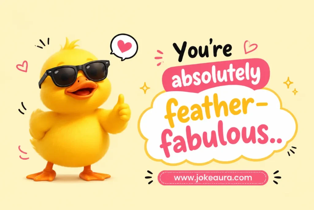 You're absolutely feather-fabulous.