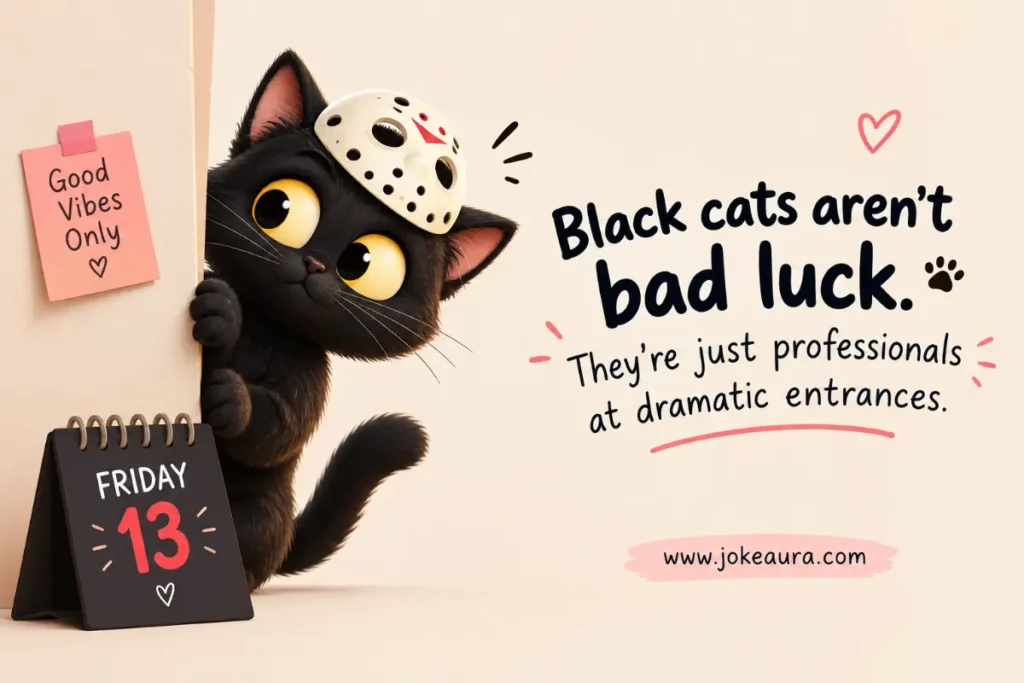 Black cats aren't bad luck. They're just professionals at dramatic entrances.