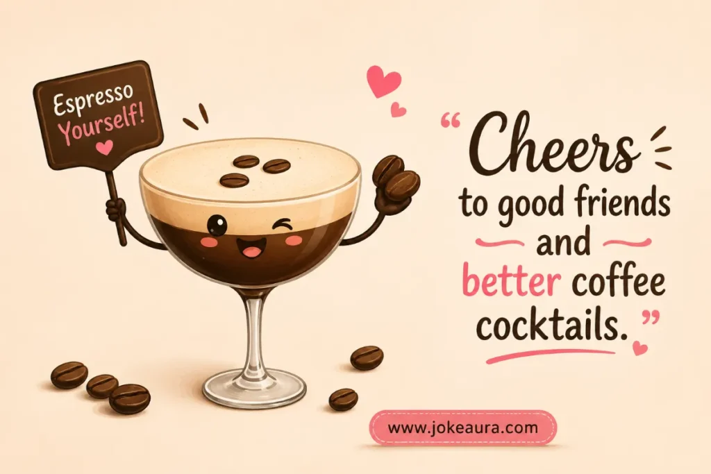 “Cheers to good friends and better coffee cocktails.”