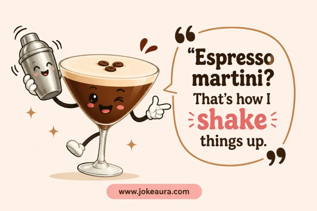 “Espresso martini? That's how I shake things up.”