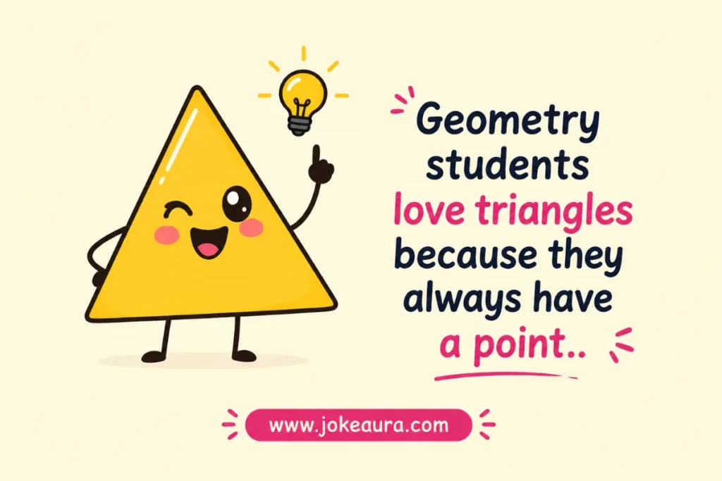 Geometry students love triangles because they always have a point.