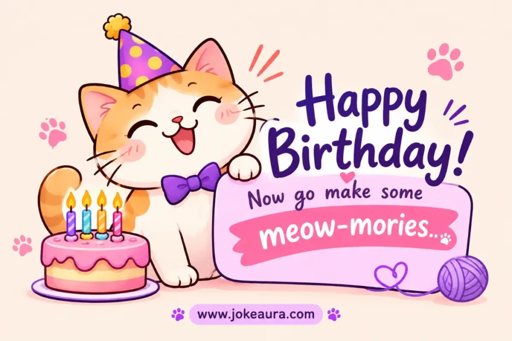 Happy Birthday! Now go make some meow-mories.