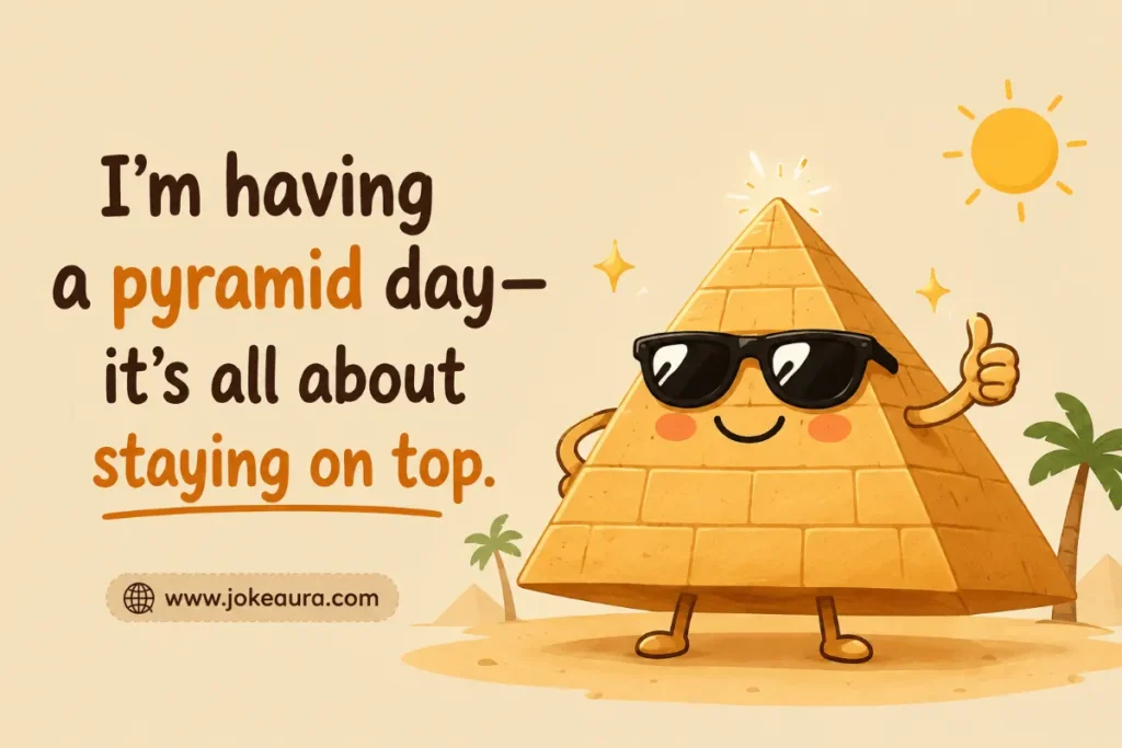 I’m having a pyramid day—it’s all about staying on top.