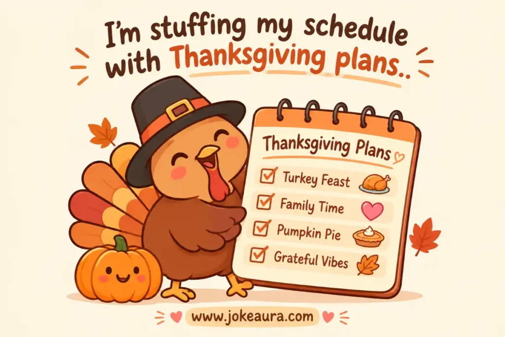 I’m stuffing my schedule with Thanksgiving plans.