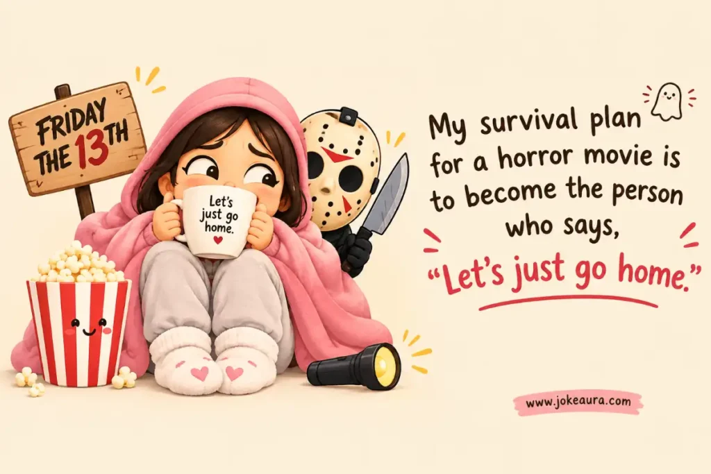 My survival plan for a horror movie is to become the person who says, “Let's just go home.”
