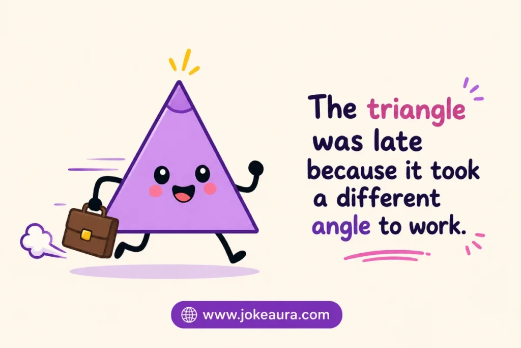 The triangle was late because it took a different angle to work.