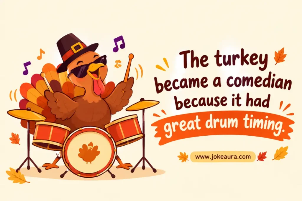 The turkey became a comedian because it had great drum timing.