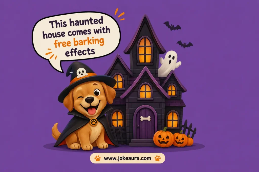 This haunted house comes with free barking effects.