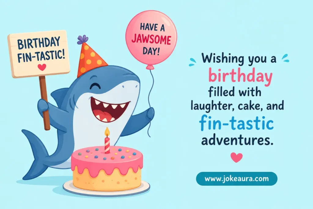 Wishing you a birthday filled with laughter, cake, and fin-tastic adventures.